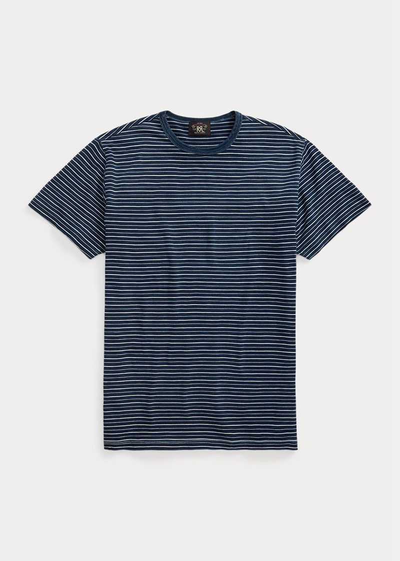 Camiseta RRL Hombre Indigo Striped Jersey Chile Azul Marino KEUJM-1683